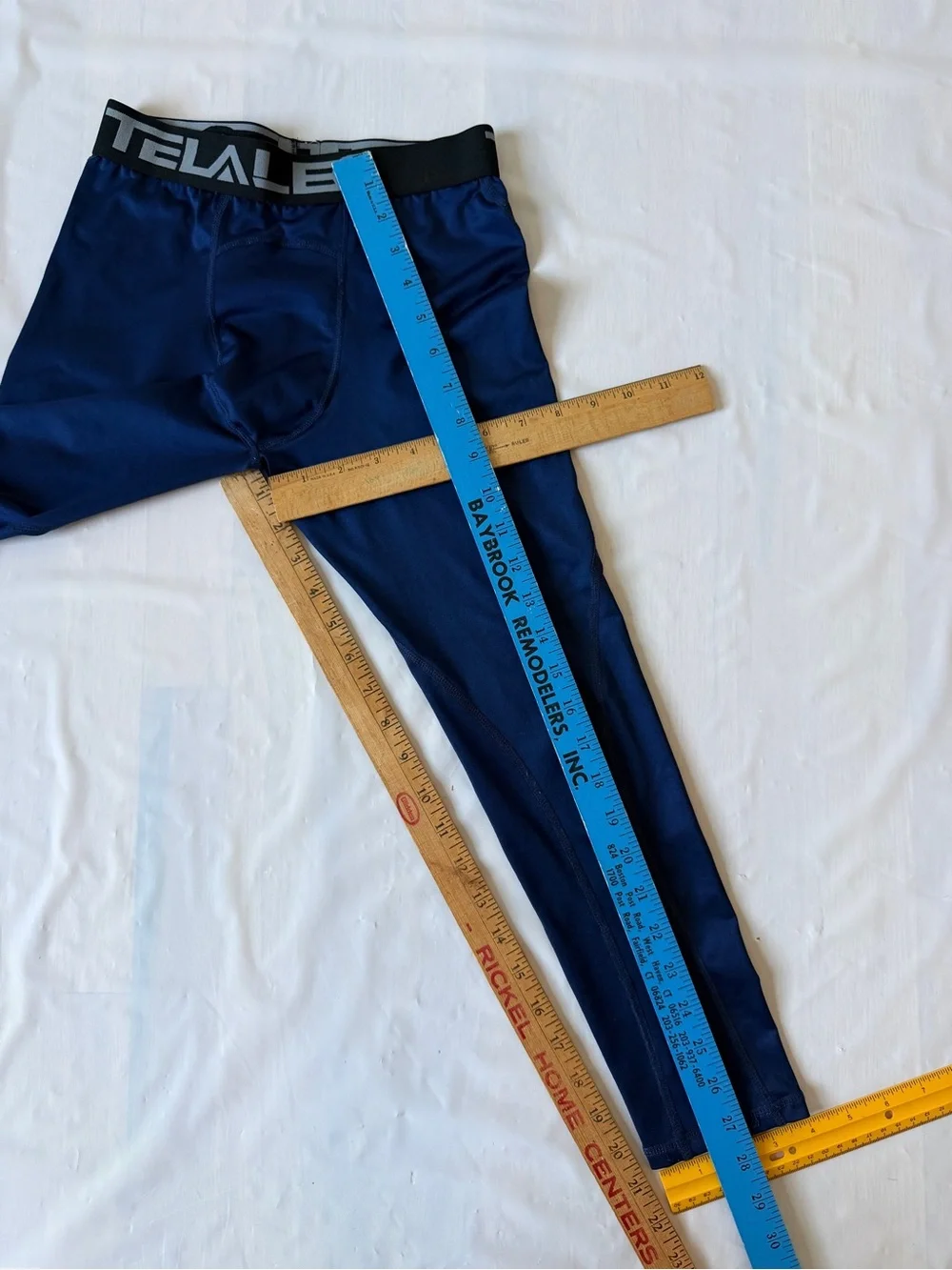 TELALEO Boys Youth Compression Pants base layer 2 pack Navy Blue and Gray size M